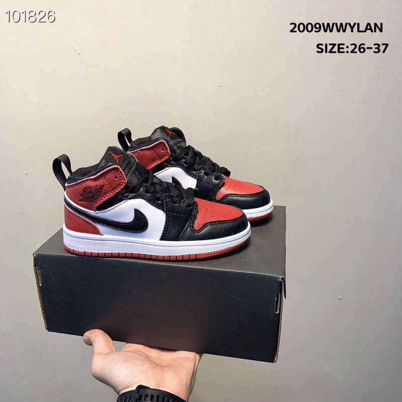 _Real head layer_ Nike Air Jordan Brand 1 AJ1 Jordan first high-end sports children_s shoes basketball shoes 26-37-2945ab76